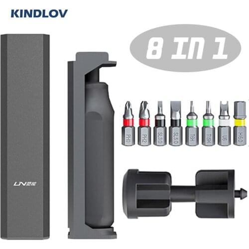 KINDLOV 8 In 1 Magnetic Screwdriver Set Slotted Phillips Torx Screw Driver Bits Multifunctional Car Household Repair Hand Tools