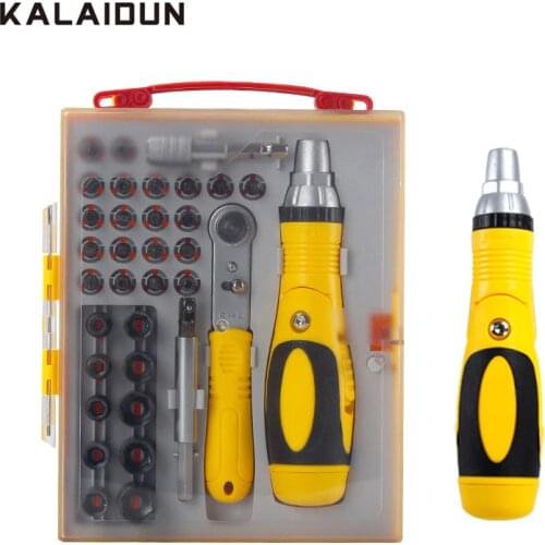 KALAIDUN 36Pcs Screwdriver Set Slotted Phillips Precision Screw Bits Adjustable Ratchet Screw Driver Multifunction Repair Tools