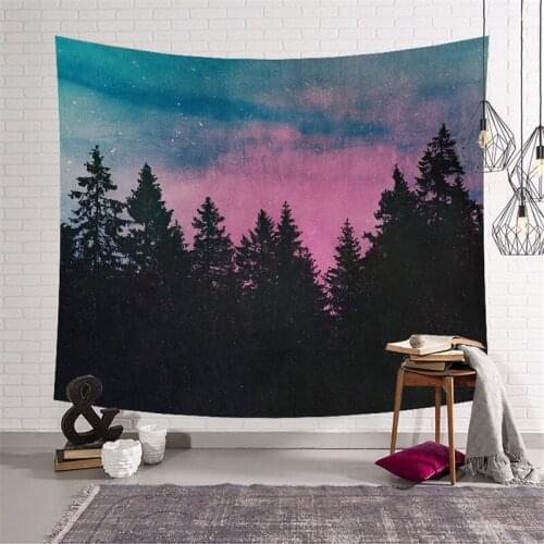 Polyester Forest Wall hanging mandala Tapestry Throw boho decor hippie Tapestry wall Forest Paisley art Yoga mat sleeping pad