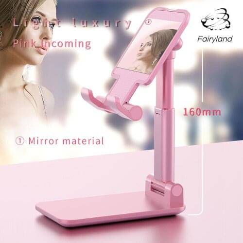 Fairyland Cosmetic Mirror Desktop Stand Universal For Mobile Phone and Tablets Creative Portable Folding Phone Support Bracket