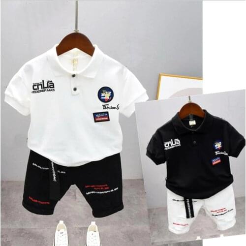 New Baby Boys Clothing Sets Summer Toddler Infant Short Sleeve Lapel T Shirt Shorts Children Kids Casual Clothing 2-7T