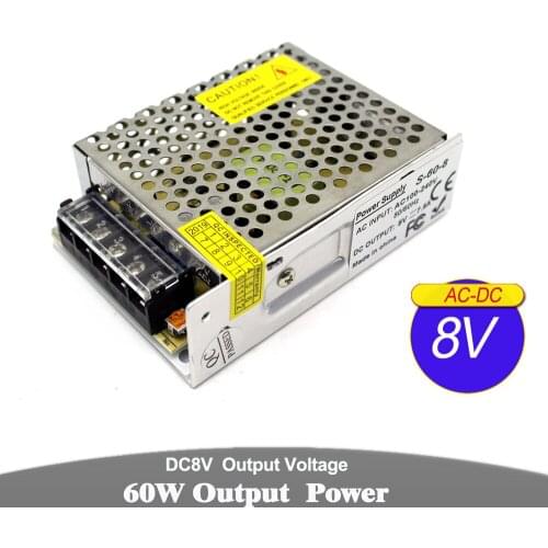Single Output DC8V 7.5A 60W Switching power supply Transformer 110v 220v AC DC 8V Power Source for USB Lighting CCTV CNC