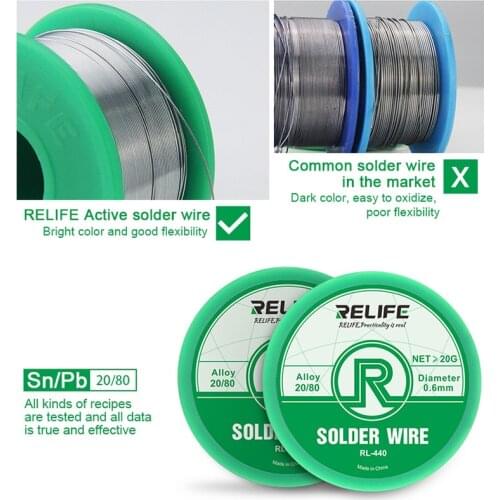 RELIFE 0.3/0.4/0.5/0.6mm Sn20/Pb80 Solder Tin Wire 40g Melt Rosin Iron Solder Line For Mobile Phone Mainboard BGA Repair