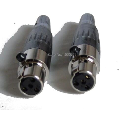 Wholesale 50 pcs/lot 4 pin Female Mini XLR Audio Microphone connector TA4F