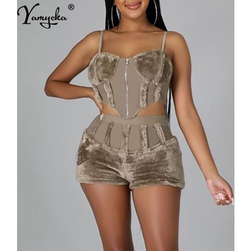 Sexy white slip Two piece corset summer bodysuit jumpsuit women clothing short bodycon jumpsuit bodys rompers playsuits overalls