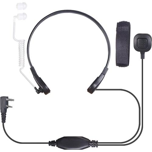 Suitable For Baofeng UV-5R 1Pcs 2Pin Ptt Throat Hidden Microphone Sound Tube Headset Earplugs Walkie Talkie Headset