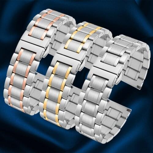 Stainless steel watchband for Longines L2 L4 wristband 14mm 15mm 16mm 17mm 18mm 19mm 20mm 21mm 23mm 22mm 24mm silver gold black