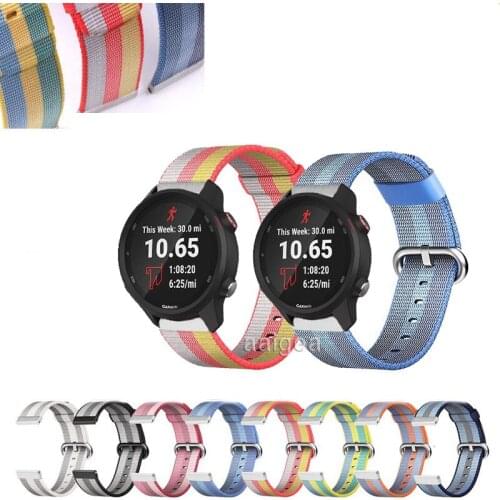 20mm 22mm Woven Nylon Band Sport Loop Strap for Garmin Forerunner 645 645M 245 245M for Garmin Venu Sq Watch Strap