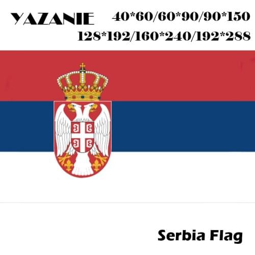 YAZANIE 60*90cm/90*150cm/120*180cm/160*240cm Serbia National Flag Serbian Flags Custom Banners Decoration Event Festival Office