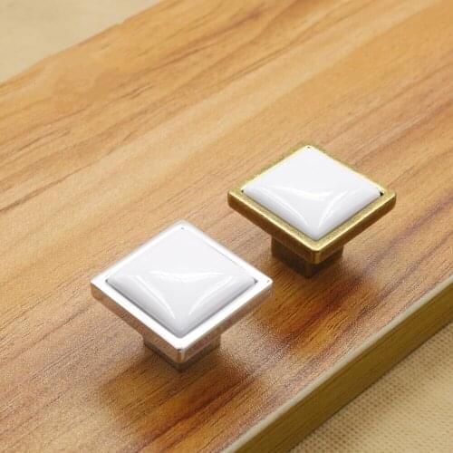 10PCS Handles Ceramic Zinc Alloy Antique Bronze And White Cabinet Knobs Pulls Wardrobe