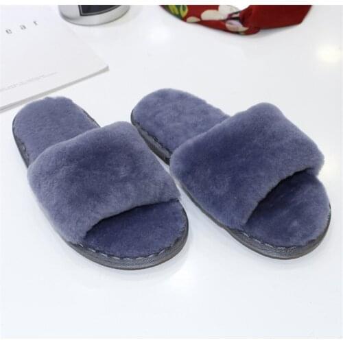 Women Platform Wool Fur Slippers Summer TPR Soft Sole Slide Couple Sandals Leisure Men Ladies Indoor Anti-Slip Home Shoes