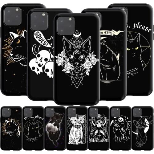 Witches Cat Moon Silicone Case for Realme Narzo 30A GT NEO C3 C25 C21 C20 C17 C15 C12 C11 8 7 7i 6 6i Pro