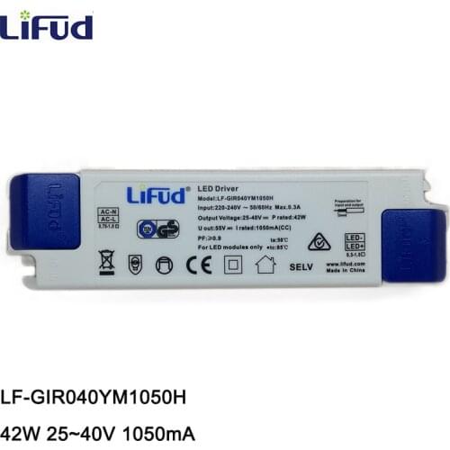 Lifud LED Driver 42W 1050mA DC 25-40Vdc AC220-240V LF-GIR040YM1050H Transformer LED Power Supply LED Driver for LED Luminaire