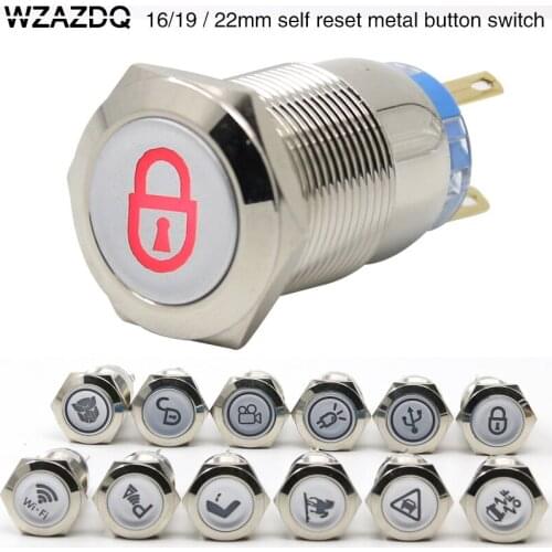 High quality metal button switch 16mm19mm22mm self-reset multiple figures can be customized for the whole switch 12v 24v 110v
