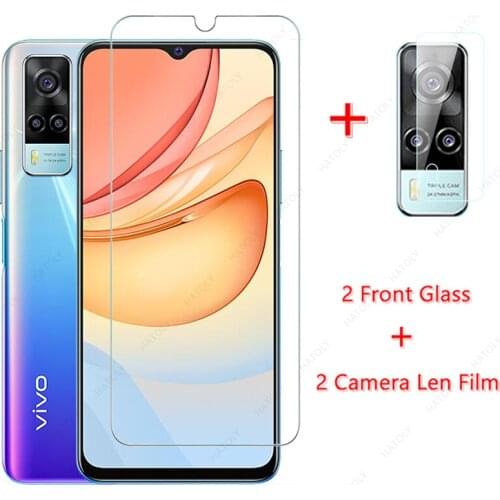 Tempered Glass for Vivo Y53s 4G Glass for Vivo Y53s 4G Film Mobile Phone Screen Protector HD Camera Len Film for Vivo Y53s 5G