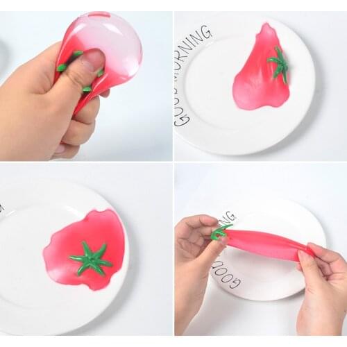 1pc Tomato Kids Toys Autism Squeeze Squishies Balls Stress Relief Fidget Toy Antistress Prank Props Water Ball