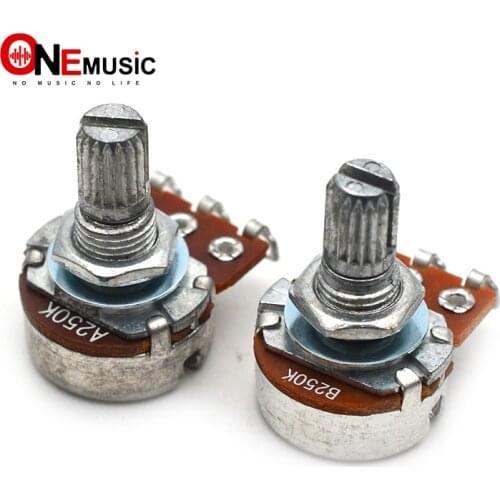 10pcs A250K/B250K 15mm ELectric Bass Guitar Volume Tone Pots Audio Tone Switch Potentiometer