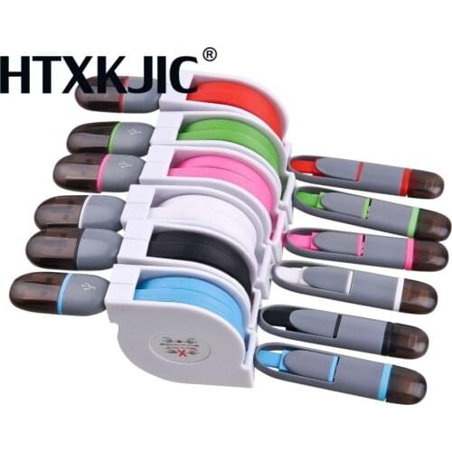 2 in 1 Type C Port +Micro USB Cable Android for Samsung Xiaomi Huawei Retractable Charger USB Port Data Transfer 1m