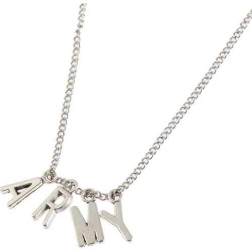 2021 Bangtan Boys Jimin Pendant Necklace KPOP Fan Jewelry Alloy Fashion Army Letter Pendant Necklace Best Friend Bijoux