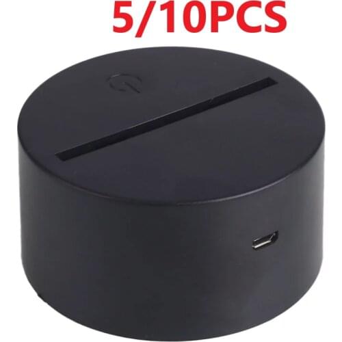 5/10/lot pcs 7 Colors Touch Lamp Base For 3D Night Light LED Light Base White/Black Led Lamp Holder Portalampada Hot Sale