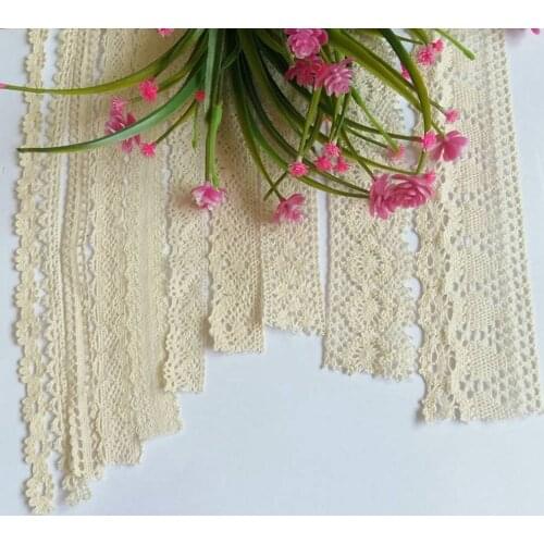 5 Yard / lot 100% Cotton Lace of garment sewing fabric DYI cotton crochet lace ribbon ornaments Crafts Decoration