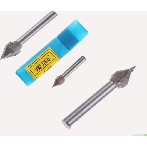 6x10mm 1/4" Shank Engraving Wood Working Tool Tungsten Steel 60 Degree V Groove Bit CNC Router 6x10mm