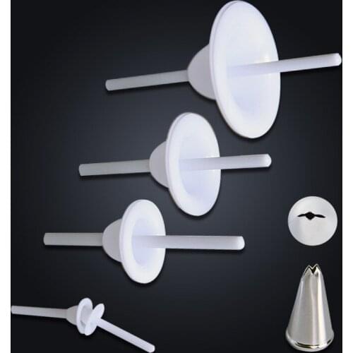 9pcs/set Plastic Lily Flower Nail Cup Set For Sugarcraft Cake Decorating cake decorating tip sets include 1 nozzle