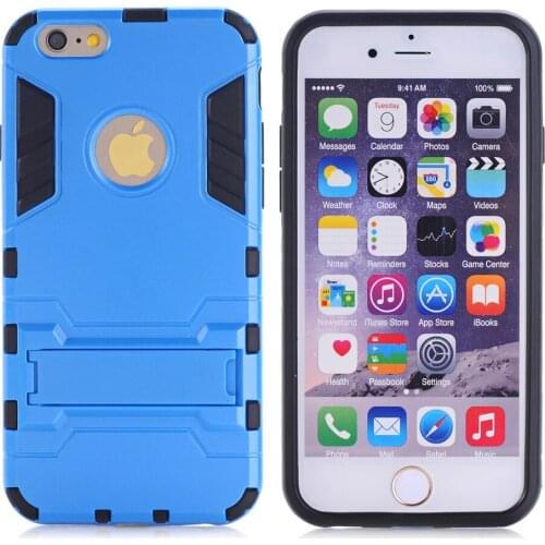 Armor Case for iPhone 6 Plus 6s Plus Heavy Duty Hybrid Hard Soft Rugged Silicone Rubber Phone Cover Coque with Stand Function