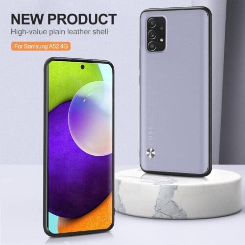 Plain Skin Leather Case For Samsung Galaxy A52 A72 A32 A22 A12 A42 A 52 72 22 32 12 42 Matte Back Shockproof Protect Phone Cover