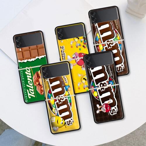 M&Ms Chocolate Nutella Bottle Case For Samsung Galaxy Z Flip 3 5G Funda ZFlip3 Black PC Hard Shockproof Back Phone Coque Shell
