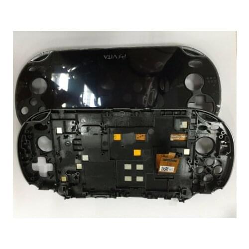 Black original new for ps vita psvita psv 1 1000 100x lcd display with touch screen digital assembled wifh frame