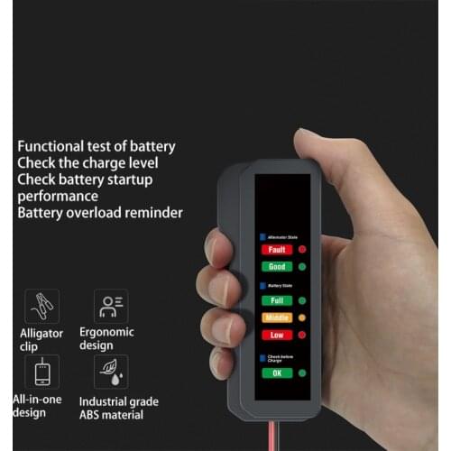 Digital Dynamo Battery Alternator Tester 12v LEDs For Car Van Motorbike Vehicle Automotive Voltage Checker LED Display