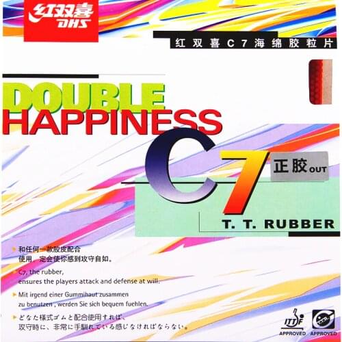 DHS C7 table tennis rubber Defensive Loop Spin pips-out topsheet OX DHS ping pong sponge