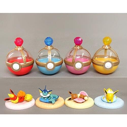4pcs Hot Anime Pokemon Action Figure Kids Toys Pokemons Pikachu Fantasy Elf Ball Sleeping Ibrahimovic Hand Office Toy Decoration