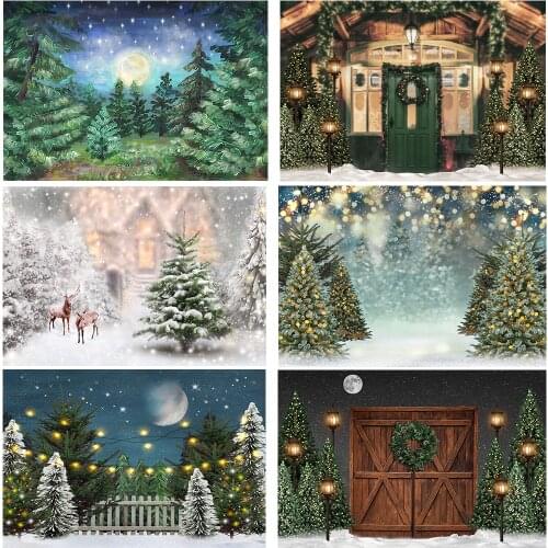 Photography Background Christmas Snow Christmas Trees Snowfield Backdrop Winter Forest Birthday Artistic Portrait Photo Shoot