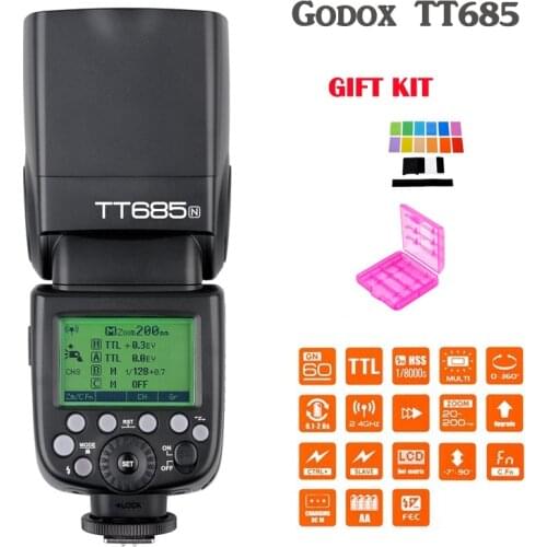 Godox TT685N/TT685C/TT685S 2.4G Wireless Flash Master Slave Mode 1/8000s HSS TTL Auto Speedlite for Nikon / Canon Sony