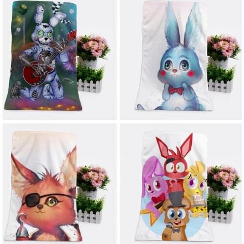IVYYE 1PCS Five Nights Bear Fashion Customized Anime Bath Towels Handkerchief Soft Face Towel Cartoon Washcloth Unisex NEW