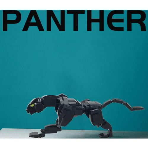 Blocks Maker Bionic Animal Series Figure Black Panther Assembling Models Cool DIY Kids Toys Build Brickes Birthday Gift