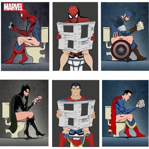 Diamond Painting Marvel Poster Avengers Funny Iron Man Captain America Superhero Action Figure Cross Stitch Kits Home Decoration