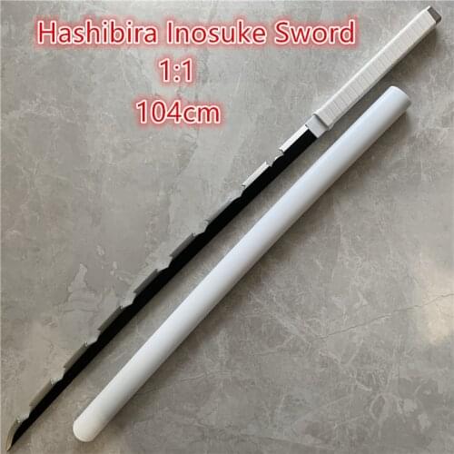 Demon Slayer Kimetsu no Yaiba Lover 104cm Sword Weapon Hashibira Inosuke White Sowrd Cosplay 1:1 Anime Ninja PU Prop Model Gift
