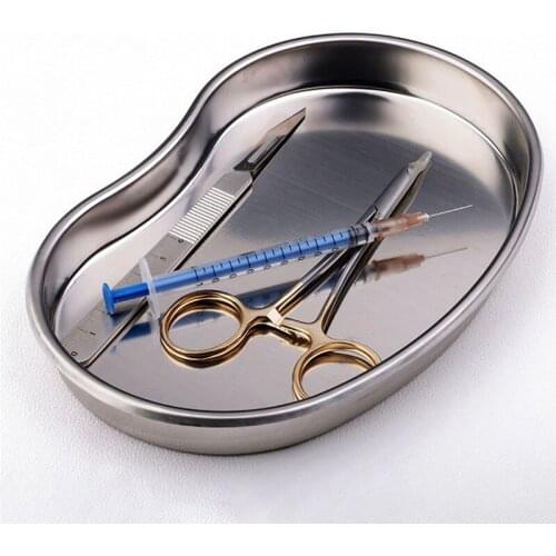 Stainless Steel Cosmetic Storage Tray Nail Art Equipment Plate Doctor Surgical Dental Tray False Nails Dish Tools D