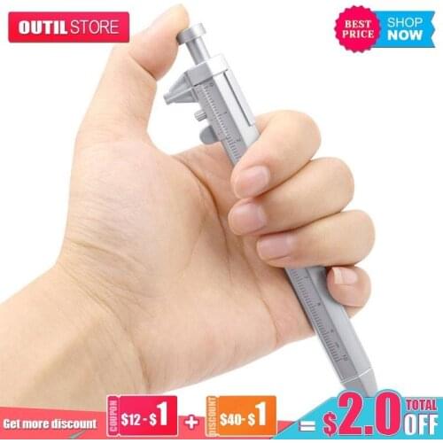 Multi-function Vernier Caliper Tool Ballpoint Pen Roller Pen Measuring Tool Woodworking Mark Black Blue Pen