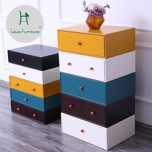 Louis fashion Living Room Cabinets Single drawer solid wood cupboard paint modern simple living room bedroom ins cupboard