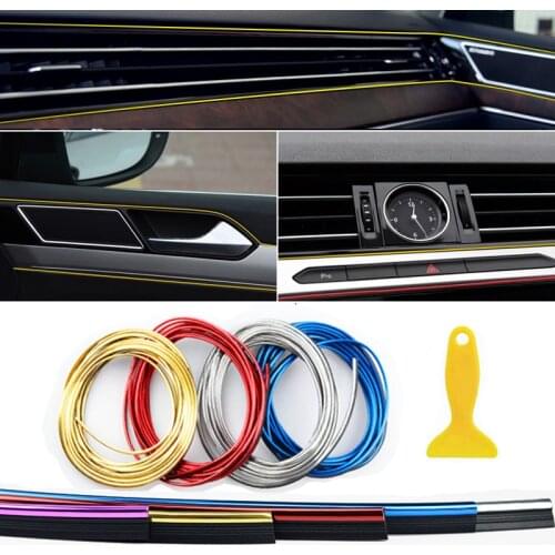 5M/lot Car Interior Mouldings Door Edge Strip Auto Accessories Universal DIY Decoration Trims Dashboard Automobile Car Styling