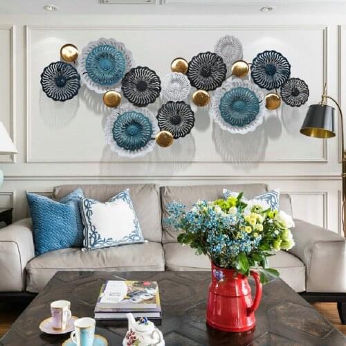 Nordic Luxury Wrought Iron Wall Mural Crafts Home Livingroom Wall Hanging Decoration Club Lobby Hall Wall Sticker Accessories