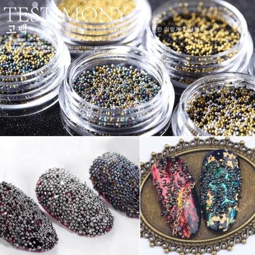 New 12 boxes 12 colors mini nail art beads Japanese style Nail Art caviar beads DIY Decoration nail art supplies set kit