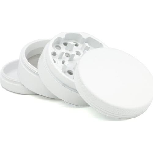 2020 New 4-layer 63mm Aluminum Herbal Herb Tobacco Grinder Smoke Grinders Rubber paint Metal Smoking Pipe Accessories White