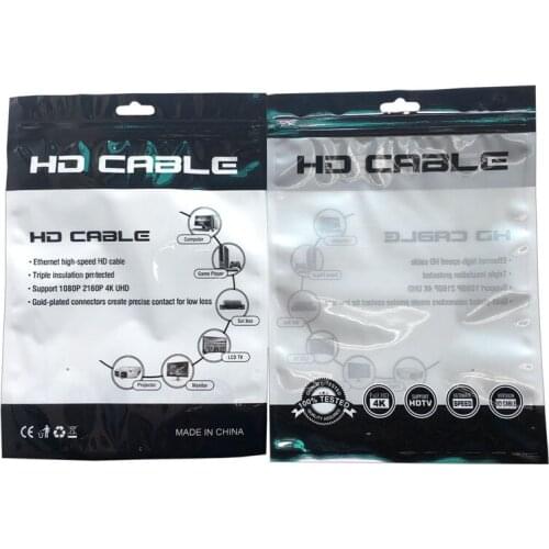 Wholesale 2000pcs/lot 16.5*23CM Plastic zipper opp bag retail package plastic bag for HD-MI cable accessories