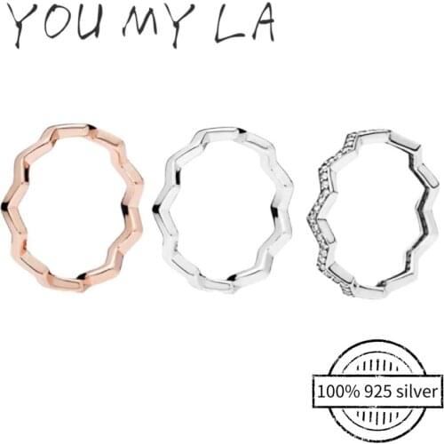 Authentic 925 Sterling Silver Ring Shiny Popular Luxury For Original European Pando Women Party Anniversary Gift