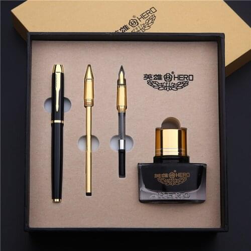 Hero fountain pen 1801 adult business office students use calligraphy practice to write calligraphy pen with 3 nibs